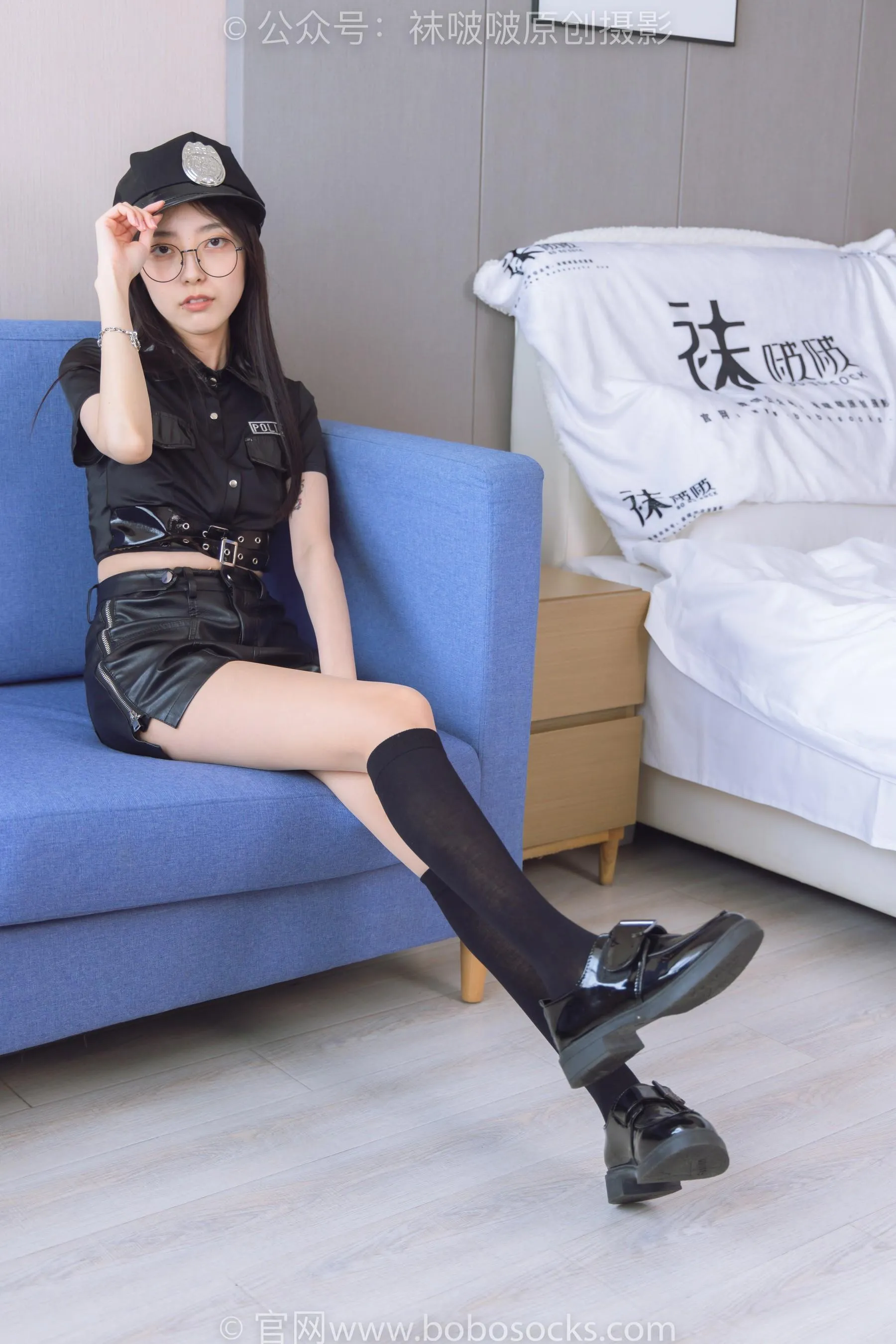 [BoBoSocks袜啵啵]NO.198 稚予-皮鞋、黑色小腿袜、高跟鞋、肉丝 [86P]插图7